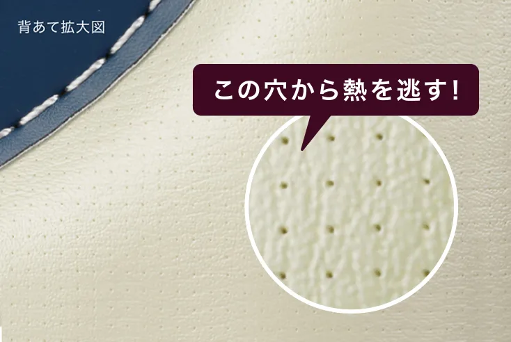 通気性バツグンの背あて素材