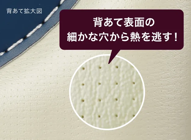 通気性バツグンの背あて素材