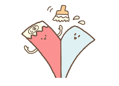 色フィルムが乾いたら、特殊な接着剤でベースの生地にペタッ