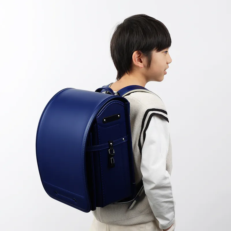 池田屋ランドセル　No.01防水牛革プレミアム シンプルステッチ・サファイアブルー