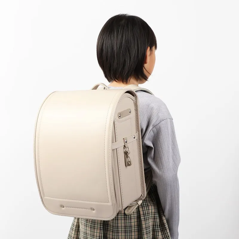 池田屋ランドセル　No.01防水牛革プレミアム シンプルステッチ・ミルク