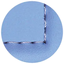 ペールブルー×ベージュ ステッチ