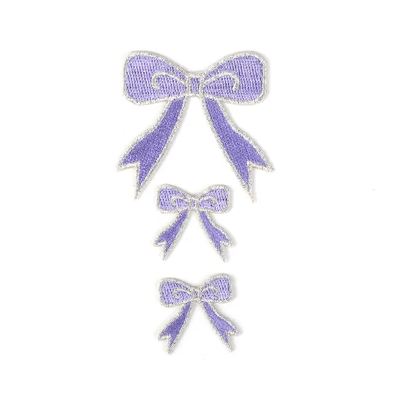 池田屋ランドセル専用 はがせる刺繍シール リボン パープル