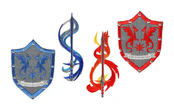 池田屋ランドセル専用 はがせる刺繍シール 剣盾