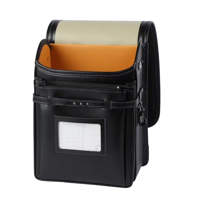 No.70 防水ベルバイオスムースベーシック カラーステッチ（クロ×パープル）2