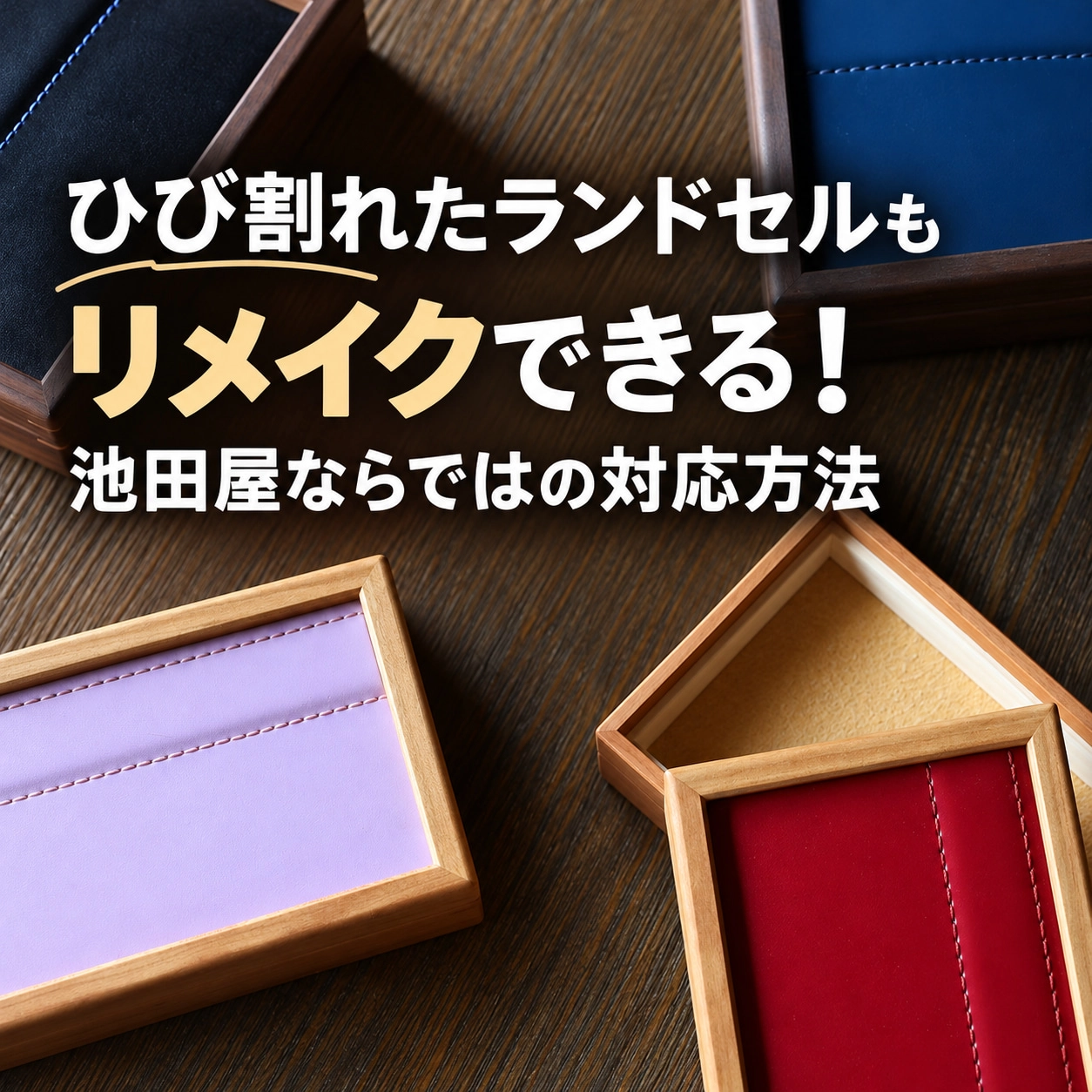 ひび割れたランドセルもリメイクできる!池田屋ならではの対応方法