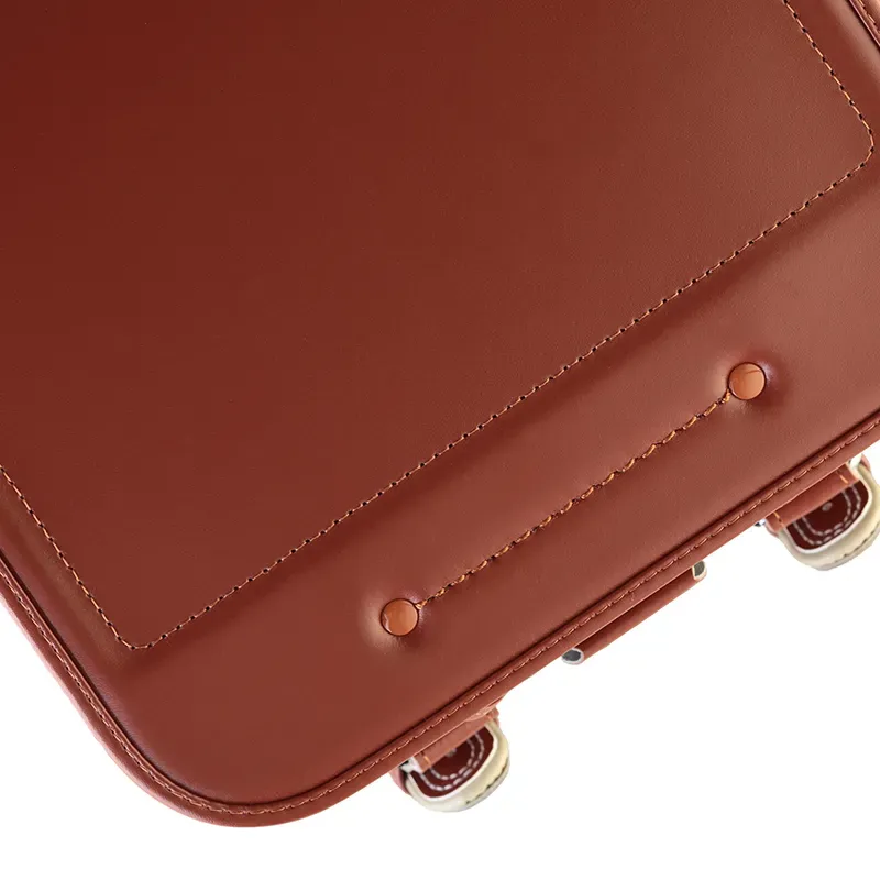 No.05 防水牛革 ベーシック カラーステッチ マロン&times;キャメル