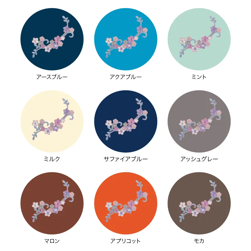 池田屋ランドセル専用 はがせる刺繍シール フラワーレースの画像