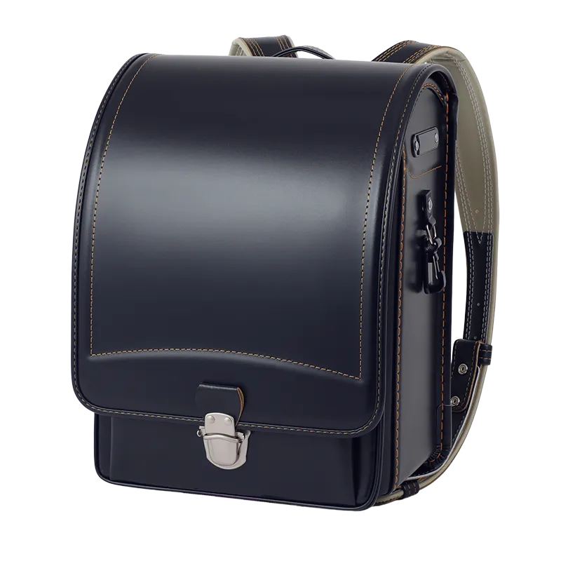 No.25 防水牛革 ネオ カラーステッチ コン&times;オレンジ