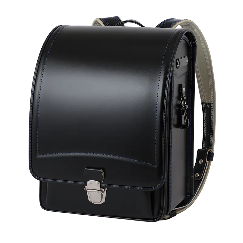 No.25 防水牛革 ネオ カラーステッチ クロ&times;ブルー