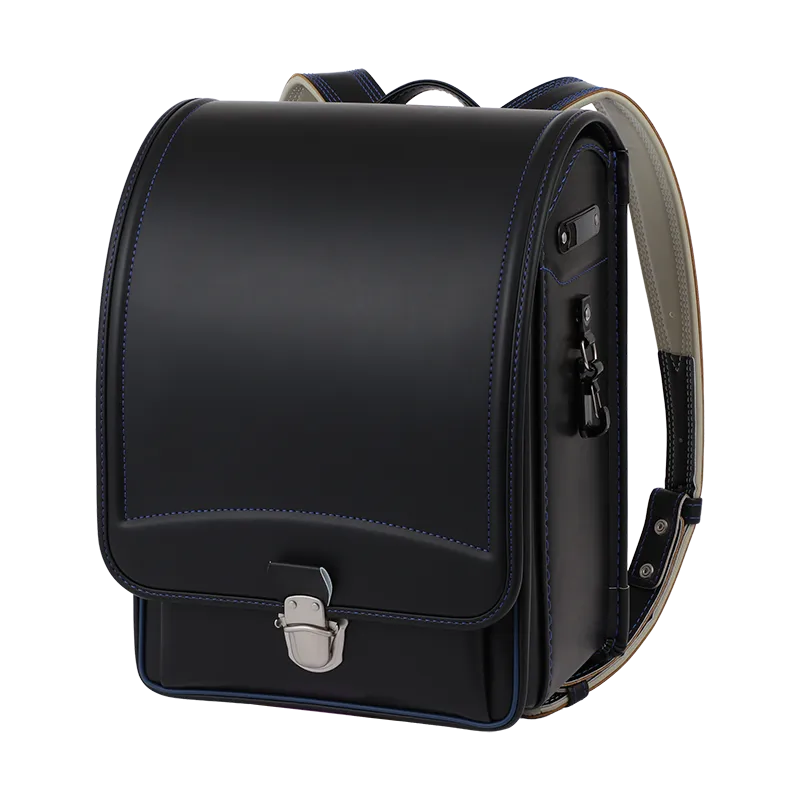 No.36 防水クラリーノ ネオ カラーステッチ クロ&times;ブルー