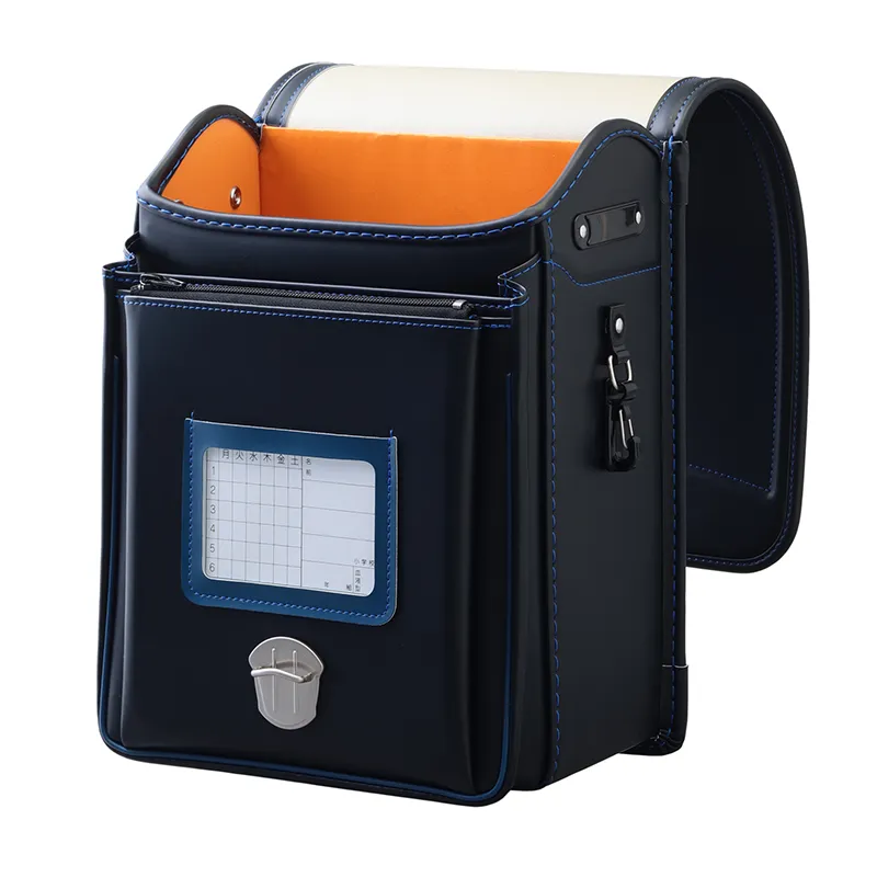 No.36 防水クラリーノ ネオ カラーステッチ クロ&times;ブルー