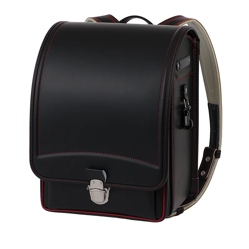 No.36 防水クラリーノ ネオ カラーステッチ クロ&times;アカ