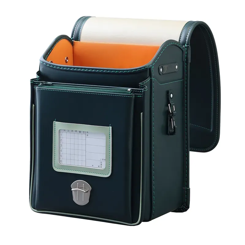 No.36 防水クラリーノ ネオ カラーステッチ フォレストグリーン&times;ライトグリーン