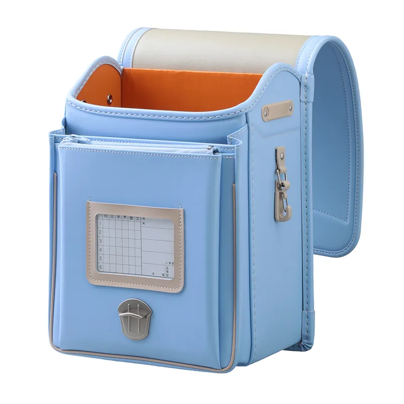 No.36 防水クラリーノ ネオ カラーステッチ ペールブルー&times;ベージュ