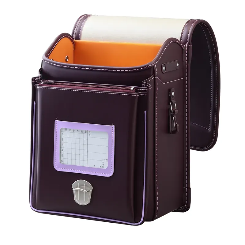 No.36 防水クラリーノ ネオ カラーステッチ アンティークワイン&times;ラベンダー