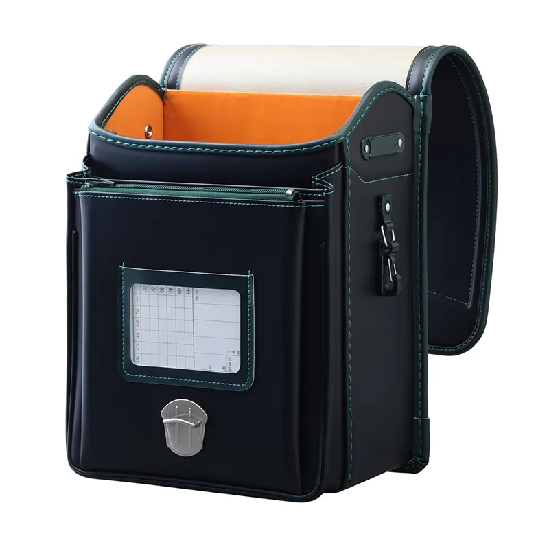 No.39 防水クラリーノ ネオ カラーコンビ クロ&times;フォレストグリーン