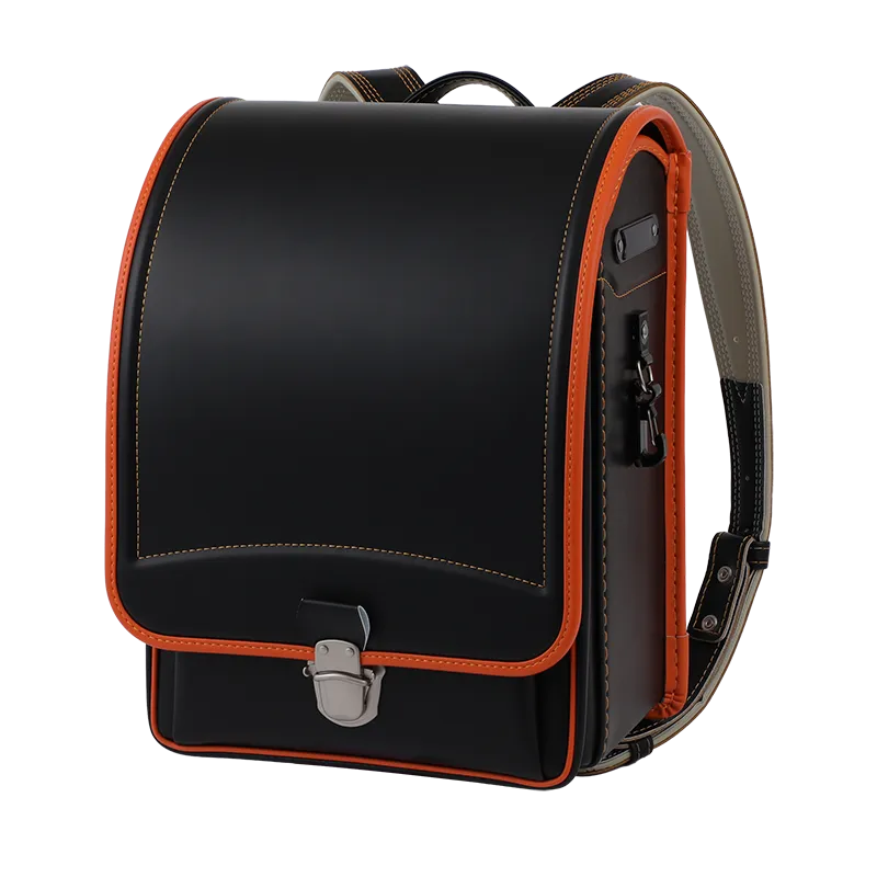 No.39 防水クラリーノ ネオ カラーコンビ クロ&times;オレンジ