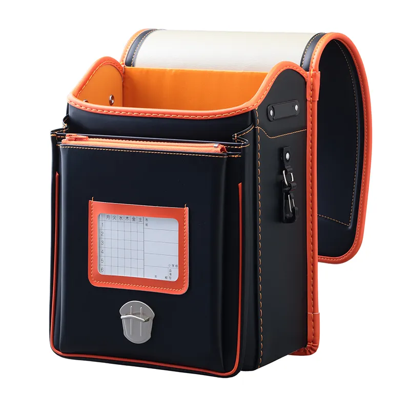 No.39 防水クラリーノ ネオ カラーコンビ クロ&times;オレンジ