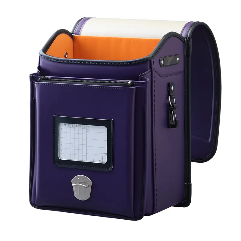 No.39 防水クラリーノ ネオ カラーコンビ パープル&times;クロ