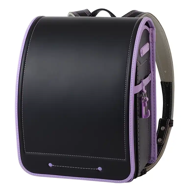 No.59 防水クラリーノ ベーシック カラーコンビ クロ&times;ラベンダー