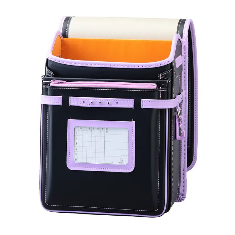 No.59 防水クラリーノ ベーシック カラーコンビ クロ&times;ラベンダー