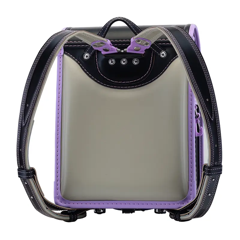 No.59 防水クラリーノ ベーシック カラーコンビ クロ&times;ラベンダー