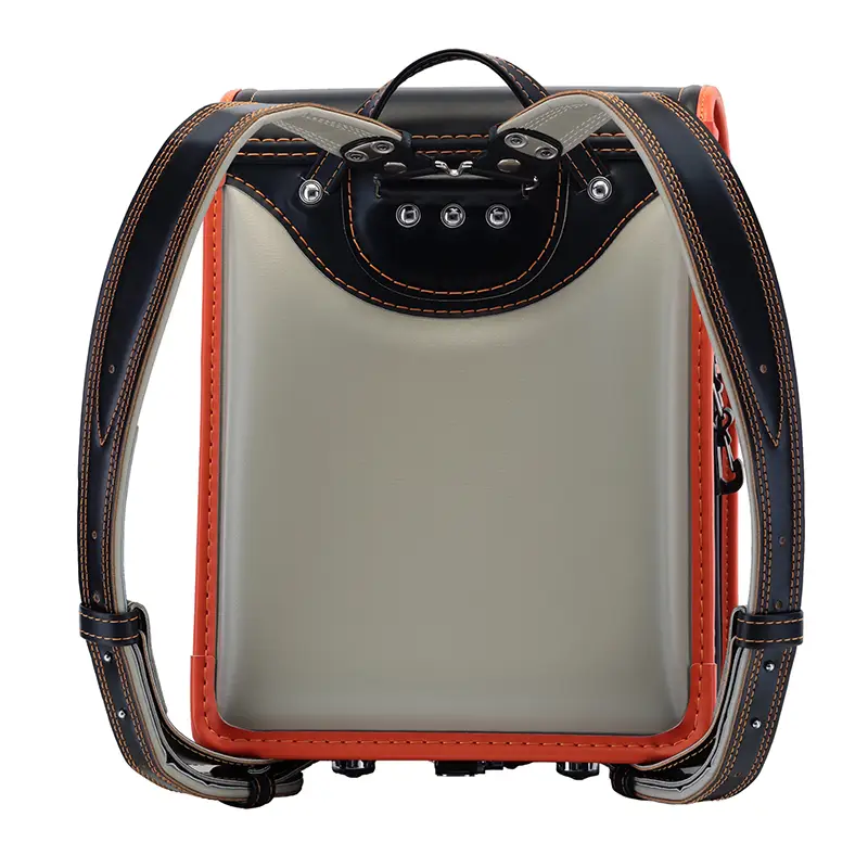 No.59 防水クラリーノ ベーシック カラーコンビ クロ&times;オレンジ