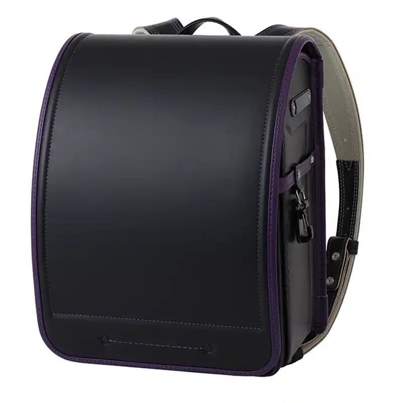 No.59 防水クラリーノ ベーシック カラーコンビ クロ&times;パープル