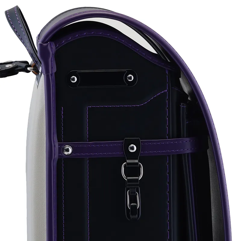 No.59 防水クラリーノ ベーシック カラーコンビ クロ&times;パープル