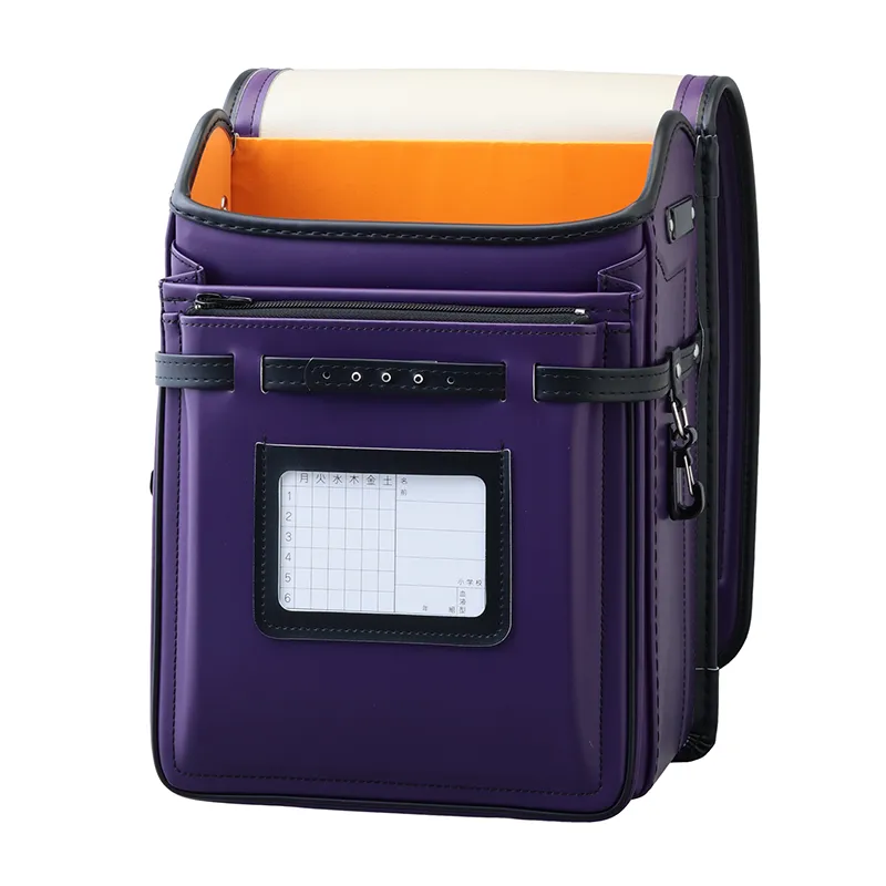 No.59 防水クラリーノ ベーシック カラーコンビ パープル&times;クロ