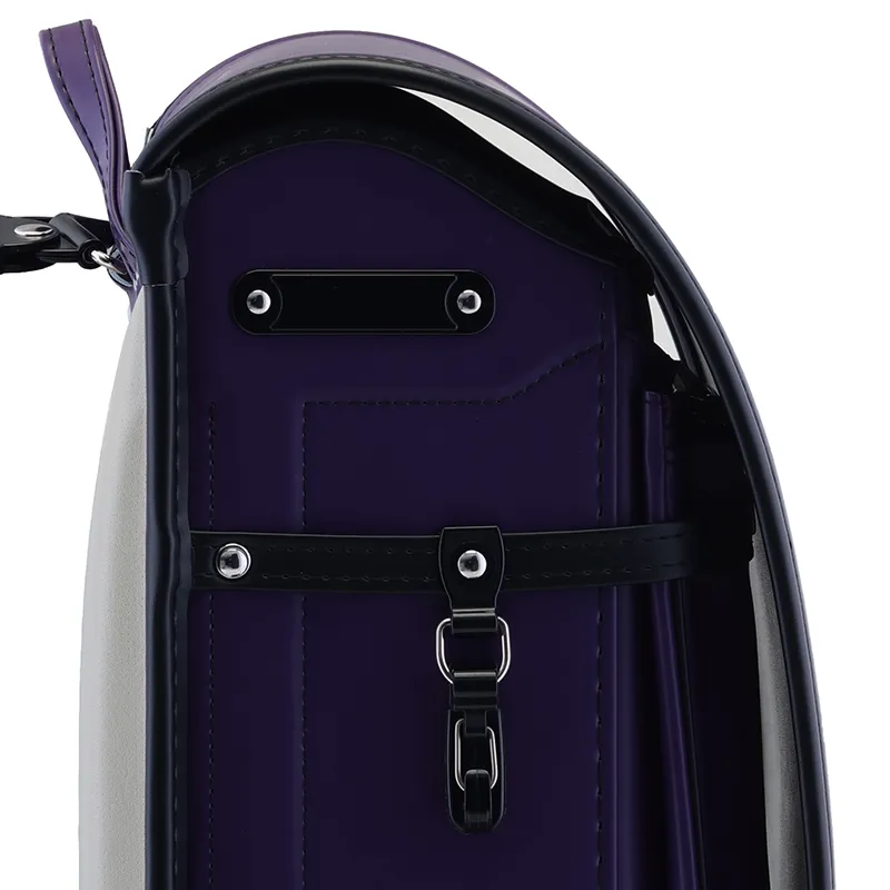 No.59 防水クラリーノ ベーシック カラーコンビ パープル&times;クロ