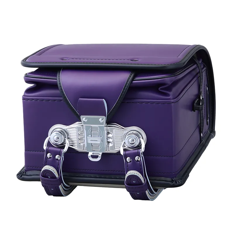 No.59 防水クラリーノ ベーシック カラーコンビ パープル&times;クロ