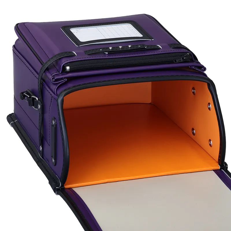 No.59 防水クラリーノ ベーシック カラーコンビ パープル&times;クロ