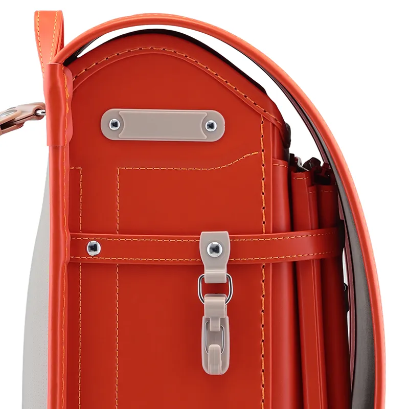 No.70 防水ベルバイオスムース ベーシック カラーステッチ アプリコット&times;オレンジ