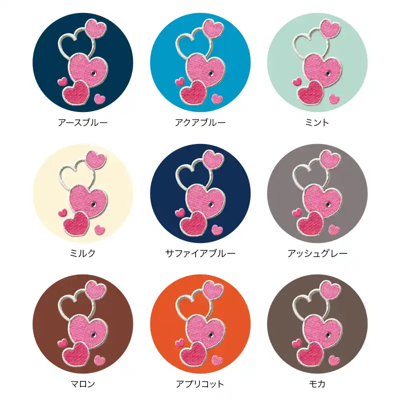 池田屋ランドセル専用 はがせる刺繍シール ハートの画像