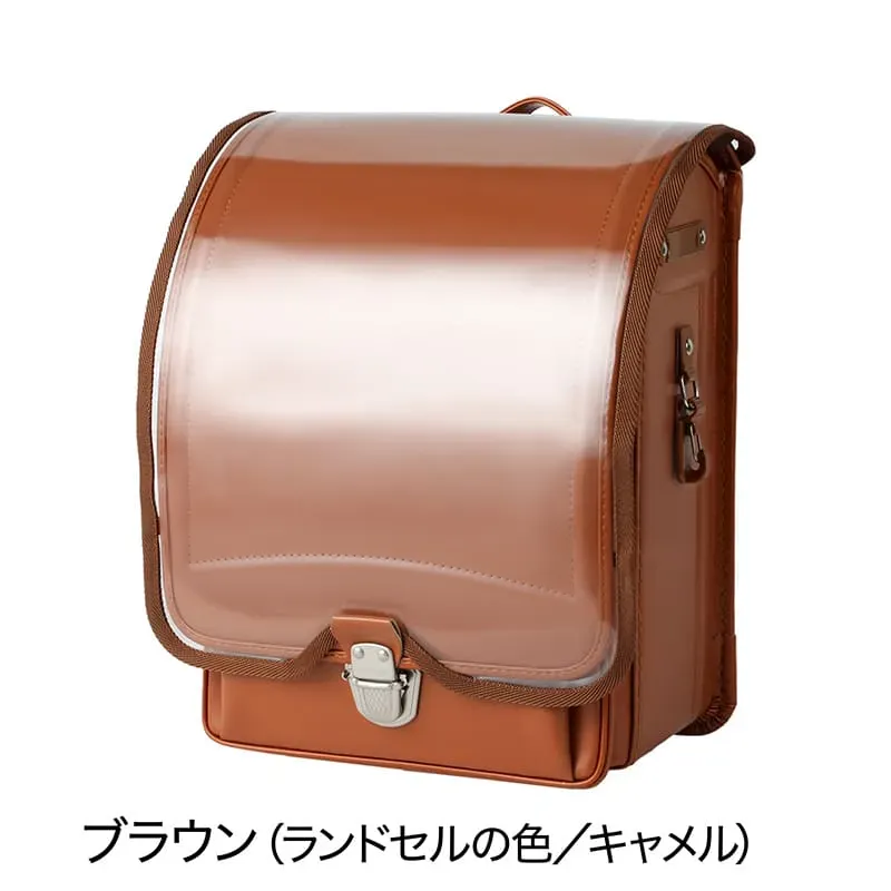 池田屋ランドセル専用 半カブセモデル用透明カブセカバー ブラウン（ランドセル：キャメル）