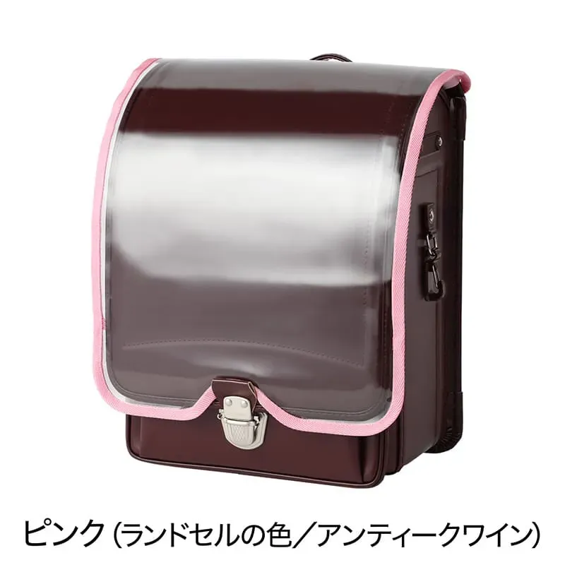 池田屋ランドセル専用 半カブセモデル用透明カブセカバー ピンク（ランドセル：ラベンダー&times;ピンク）